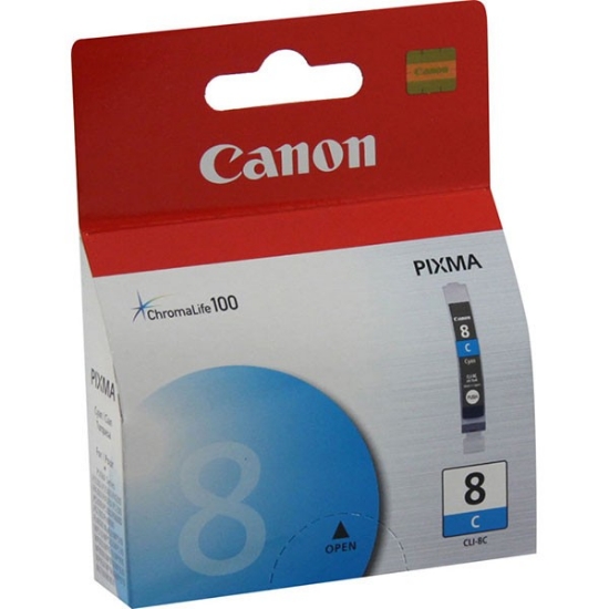 Picture of Canon 0621B002 (CLI-8C) OEM Cyan Inkjet Cartridge