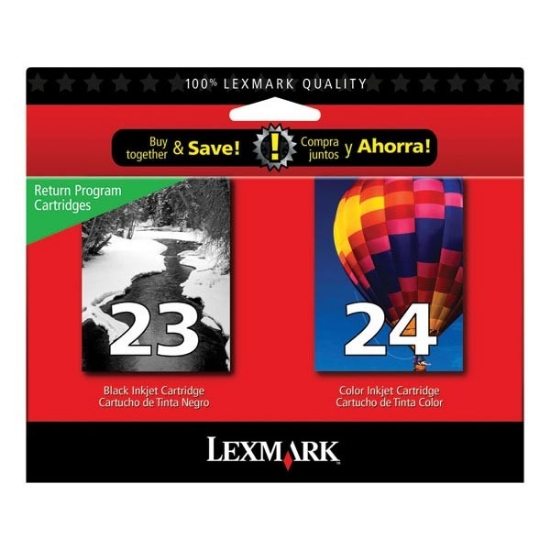 Picture of Lexmark 18C1571 (Lexmark #23) OEM Black / Tri-Color Inkjet Cartridge (Combo Pack)