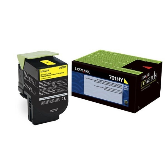 Picture of Lexmark 70C0HYG OEM High Yield Yellow Toner