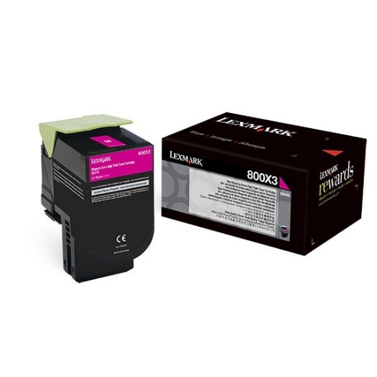 Picture of Lexmark 80C0X30 OEM Extra High Yield Magenta Toner