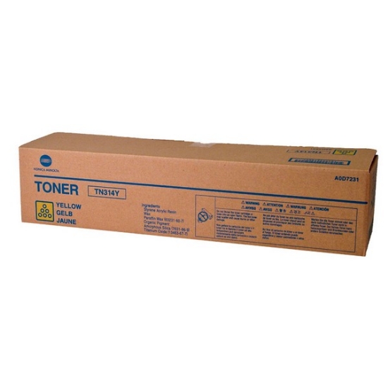 Picture of Konica Minolta A0D7231 (TN-314Y) Yellow Toner Cartridge (20000 Yield)