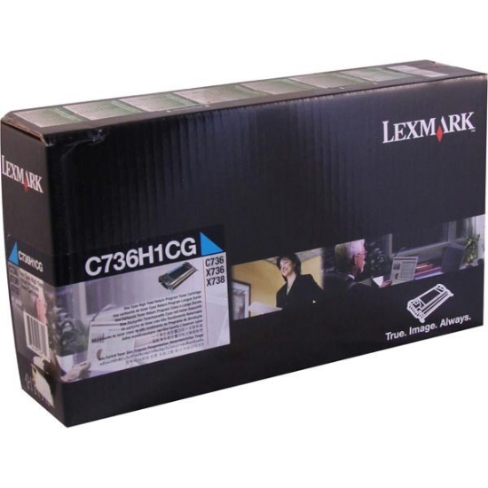 Picture of Lexmark, IBM C736H1C (24B5804) OEM Cyan Toner Cartridge