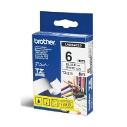 Picture of Tze Standard Adhesive Laminated Labeling Tape, 0.23" X 26.2 Ft, Black On White