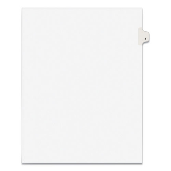 Picture of Preprinted Legal Exhibit Side Tab Index Dividers, Avery Style, 10-Tab, 4, 11 X 8.5, White, 25/pack