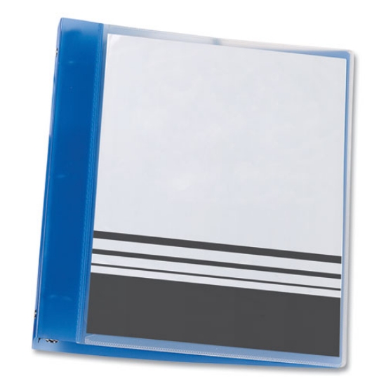 Picture of Flexible View Binder With Round Rings, 3 Rings, 1" Capacity, 11 X 8.5, Blue