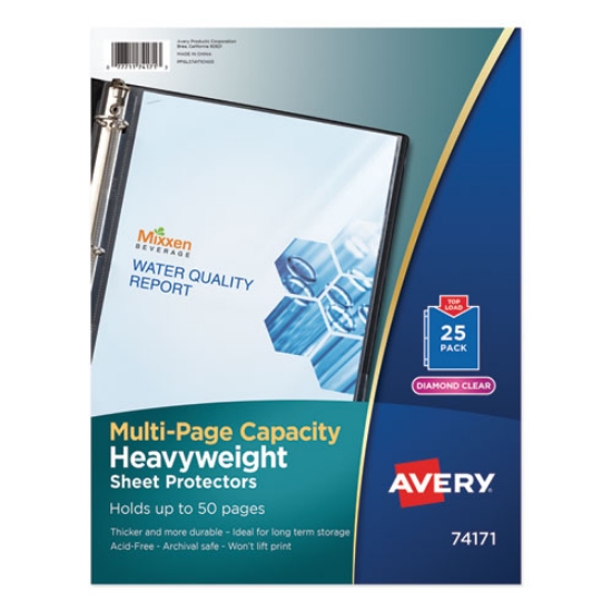 Picture of Multi-Page Top-Load Sheet Protectors, Heavy Gauge, Letter, Clear, 25/pack