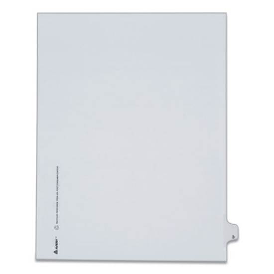Picture of Preprinted Legal Exhibit Side Tab Index Dividers, Allstate Style, 10-Tab, 3, 11 X 8.5, White, 25/pack