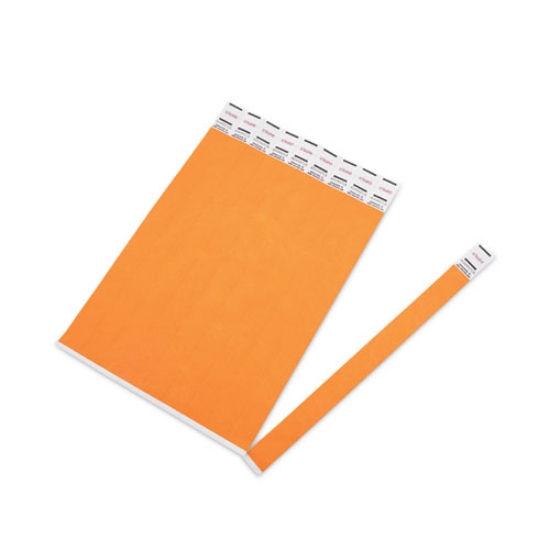 Picture of Crowd Management Wristbands, Sequentially Numbered, 9.75" x 0.75", Neon Orange, 500/Pack