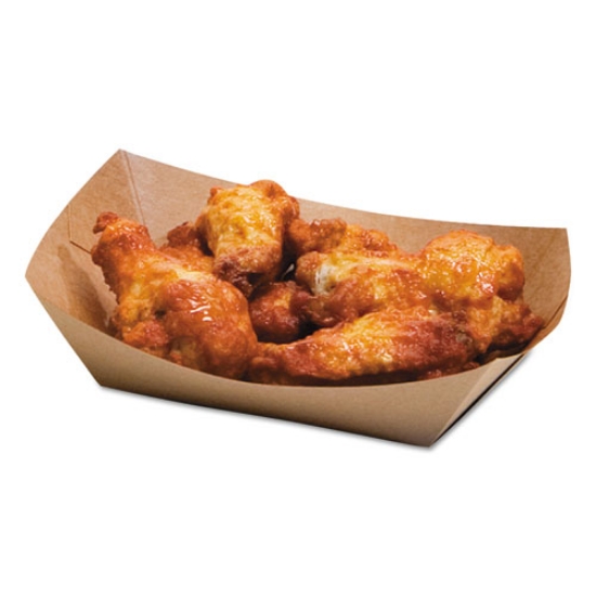 Picture of EcoCraft Food Trays, 2 lb Capacity, 6.5 x 1.63 x 1.63, Natural, Paper, 1,000/Carton