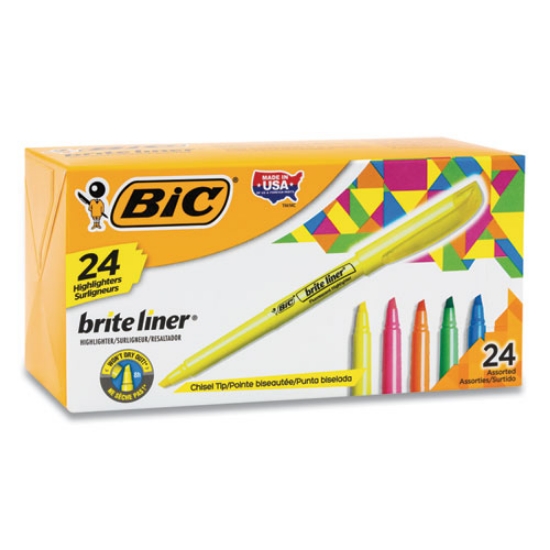 Picture of Brite Liner Highlighter Value Pack, Assorted Ink Colors, Chisel Tip, Assorted Barrel Colors, 24/set