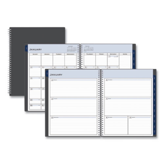 Picture of Passages Weekly/Monthly Planner, 11 x 8.5, Charcoal Cover, 12-Month (Jan to Dec): 2024