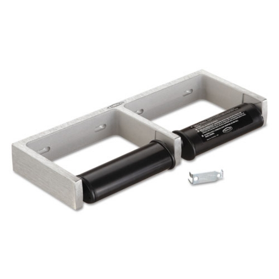Picture of ClassicSeries Toilet Tissue Dispenser for Two Rolls, 12.5 x 4 86 x 1.5, Satin Finish Cast Aluminum