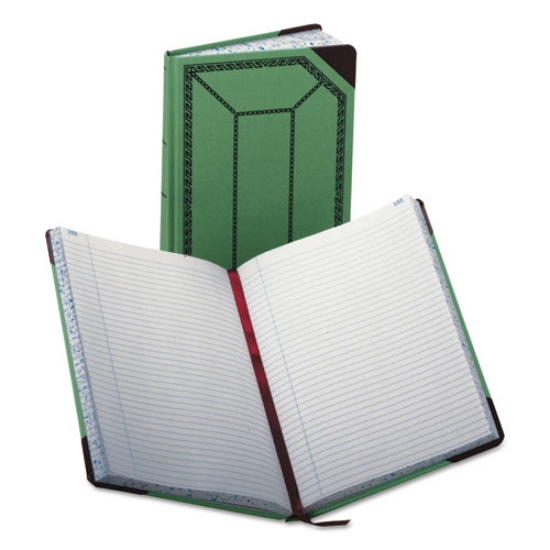 Picture of Account Record Book, Record-Style Rule, Green/black/red Cover, 12.13 X 7.44 Sheets, 300 Sheets/book