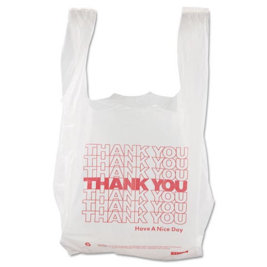 Picture of Thank You High-Density Shopping Bags, 8" X 16", White, 2,000/carton
