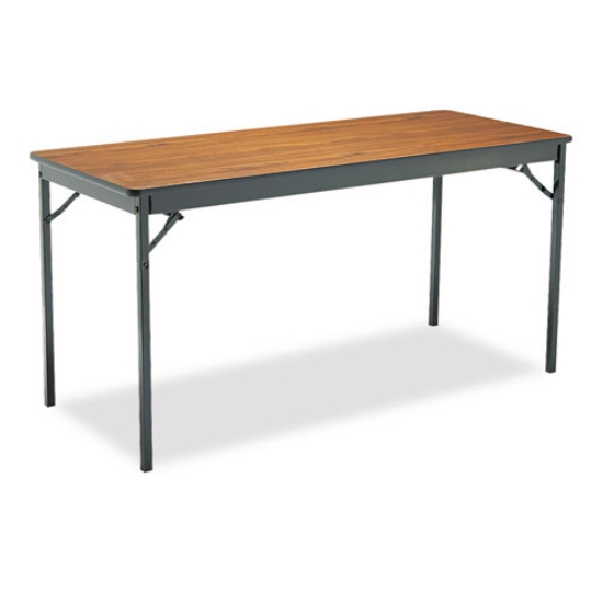 Picture of Special Size Folding Table, Rectangular, 60w X 24d X 30h, Walnut/black