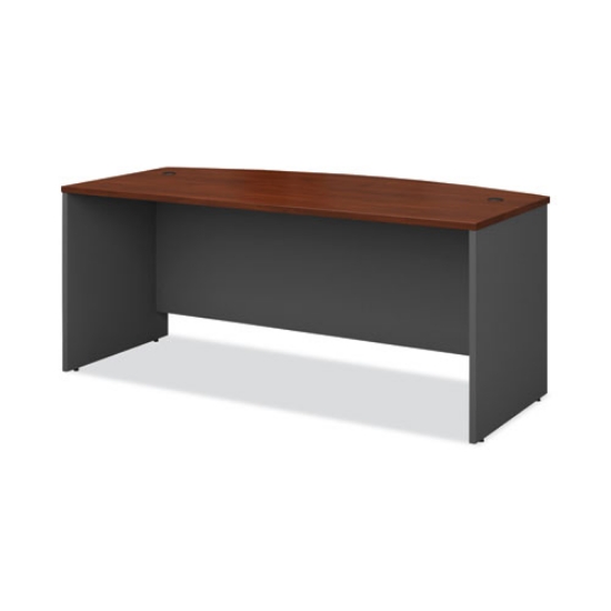 Picture of Series C Collection Bow Front Desk, 71.13" X 36.13" X 29.88", Hansen Cherry/graphite Gray