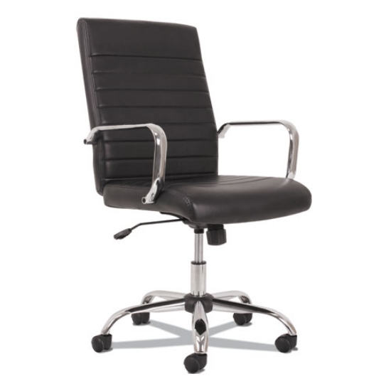 Picture of 5-Eleven Mid-Back Executive Chair, Supports Up To 250 Lb, 17.1" To 20" Seat Height, Black Seat/back, Chrome Base