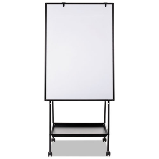 Picture of creation station magnetic dry erase board, 29.5 x 74.88, white surface, black metal frame