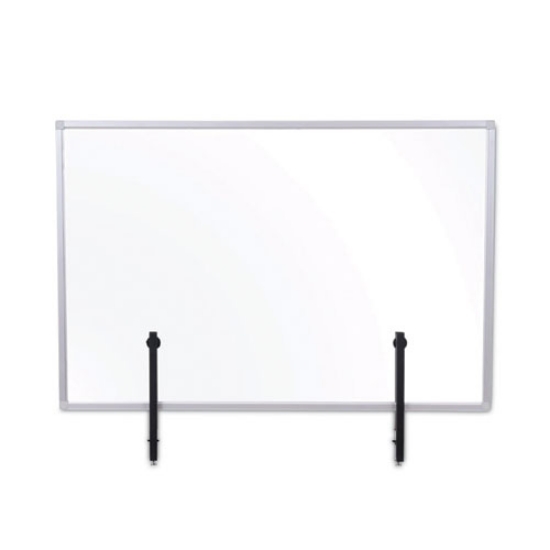 Picture of Protector Series Glass Aluminum Desktop Divider, 40.9 X 0.16 X 27.6, Clear