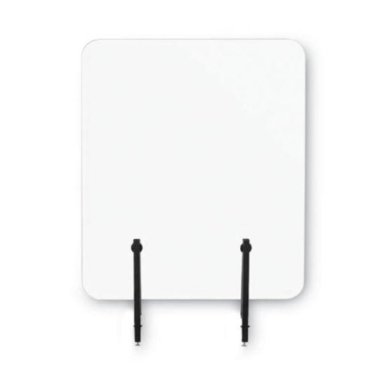 Picture of Protector Series Frameless Glass Desktop Divider, 55.1 X 0.16 X 35.4, Clear/aluminum