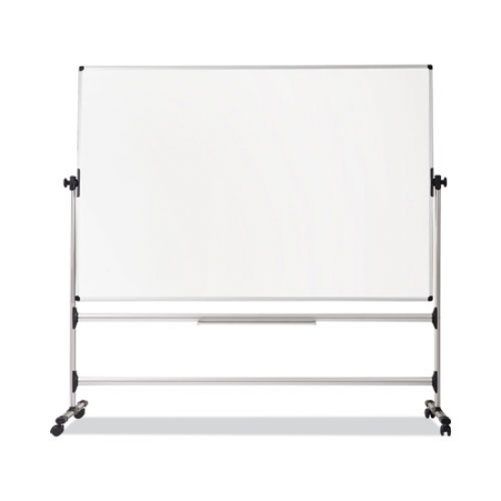 Picture of Earth Silver Easy Clean Mobile Revolver Dry Erase Boards, 48 x 70, White Surface, Silver Steel Frame