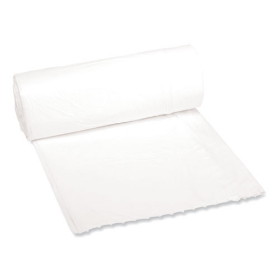 Picture of low-density waste can liners, 16 gal, 0.4 mil, 24" x 32", white, 25 bags/roll, 20 rolls/carton