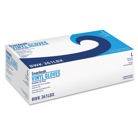 Picture of Exam Vinyl Gloves, Powder/latex-Free, 3 3/5 Mil, Clear, Large, 100/box
