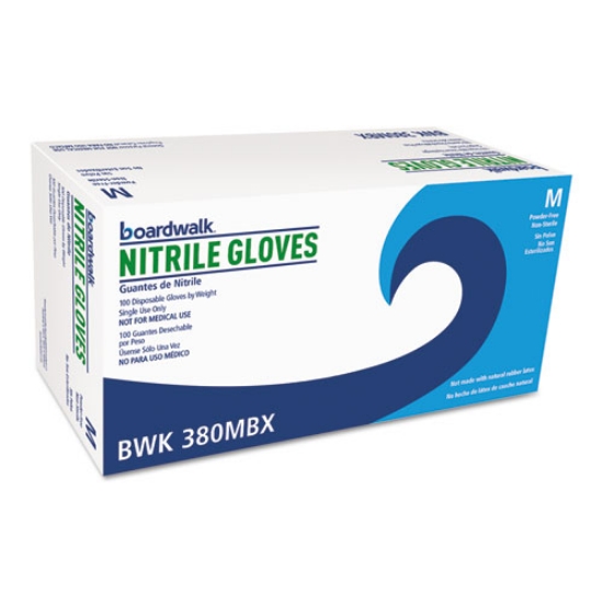 Picture of Disposable General-Purpose Nitrile Gloves, Medium, Blue, 4 mil, 1,000/Carton