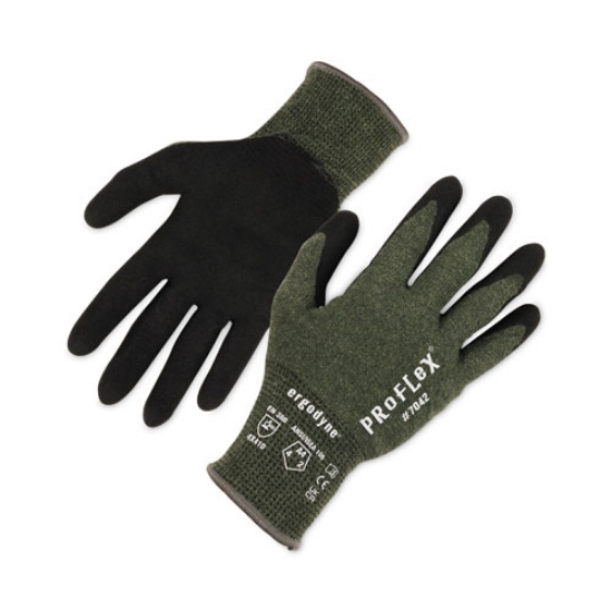 Picture of ProFlex 7042 ANSI A4 Nitrile-Coated CR Gloves, Green, Large, 12 Pairs/Pack, Ships in 1-3 Business Days