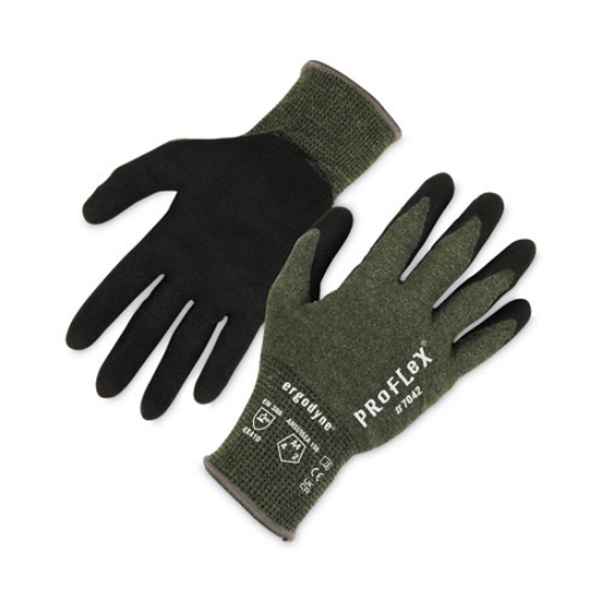 Picture of ProFlex 7042 ANSI A4 Nitrile-Coated CR Gloves, Green, X-Large, Pair, Ships in 1-3 Business Days