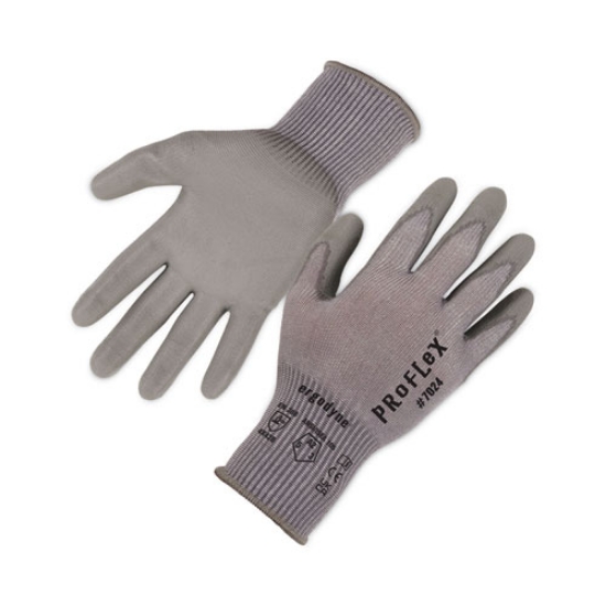 Picture of ProFlex 7024 ANSI A2 PU Coated CR Gloves, Gray, Large, 12 Pairs/Pack, Ships in 1-3 Business Days