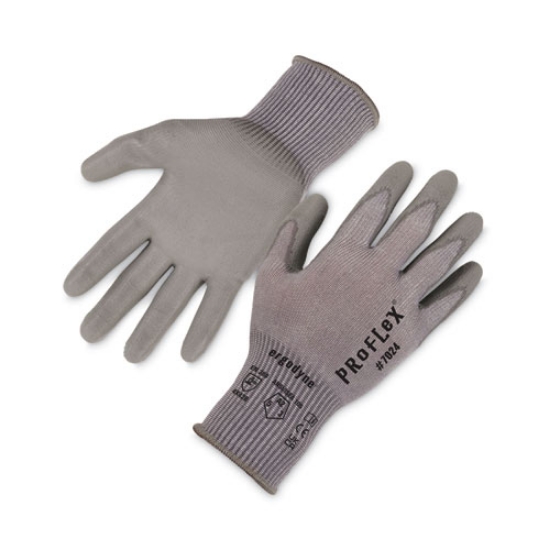 Picture of ProFlex 7024 ANSI A2 PU Coated CR Gloves, Gray, Small, Pair, Ships in 1-3 Business Days