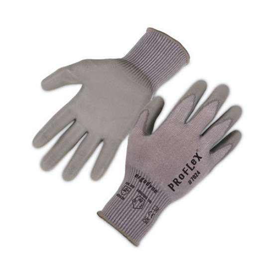 Picture of ProFlex 7024 ANSI A2 PU Coated CR Gloves, Gray, Large, Pair, Ships in 1-3 Business Days