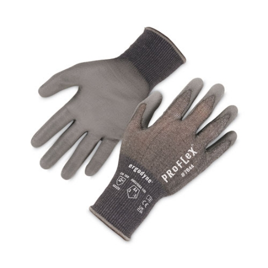 Picture of ProFlex 7044 ANSI A4 PU Coated CR Gloves, Gray, Medium, 12 Pairs/Pack, Ships in 1-3 Business Days