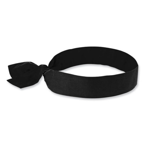 Picture of Chill-Its 6700 Cooling Bandana Polymer Tie Headband, One Size Fits Most, Black, Ships in 1-3 Business Days