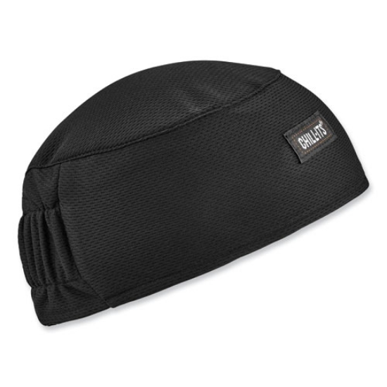 Picture of Chill-Its 6630 High-Performance Terry Cloth Skull Cap, Polyester, One Size Fits Most, Black, Ships in 1-3 Business Days