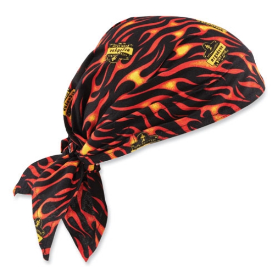 Picture of Chill-Its 6710CT Cooling PVA Tie Bandana Triangle Hat, One Size Fits Most, Flames, Ships in 1-3 Business Days