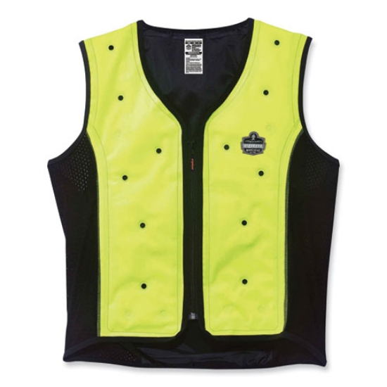 Picture of Chill-Its 6685 Premium Dry Evaporative Cooling Vest with Zipper, Nylon, Medium, Lime , Ships in 1-3 Business Days