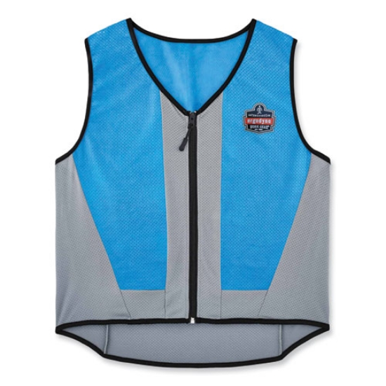 Picture of Chill-Its 6667 Wet Evaporative PVA Cooling Vest with Zipper, PVA, Medium, Blue, Ships in 1-3 Business Days