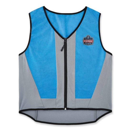 Picture of Chill-Its 6667 Wet Evaporative PVA Cooling Vest with Zipper, PVA, Large, Blue, Ships in 1-3 Business Days