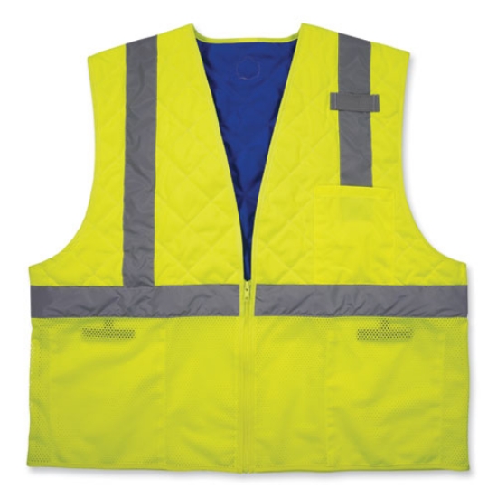 Picture of Chill-Its 6668 Class 2 Hi-Vis Safety Cooling Vest. Polymer, Large, Lime, Ships in 1-3 Business Days