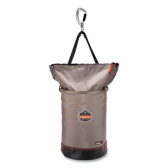 Picture of Arsenal 5974 Hoist Bucket Tool Bag w/ Swiveling Carabiner and Zipper Top, 12.5 x 12.5 x 17, Gray, Ships in 1-3 Business Days
