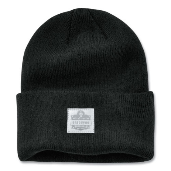 Picture of N-Ferno 6806 Cuffed Rib Knit Winter Hat, One Size Fits Most, Black, Ships in 1-3 Business Days