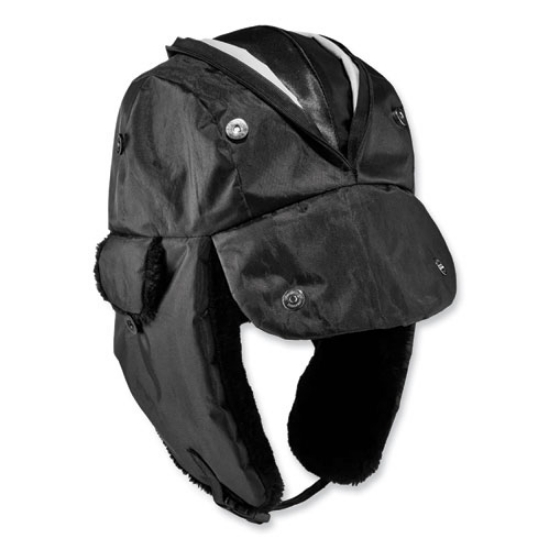 Picture of N-Ferno 6802Z Zippered Trapper Hat, Small/Medium, Black, Ships in 1-3 Business Days