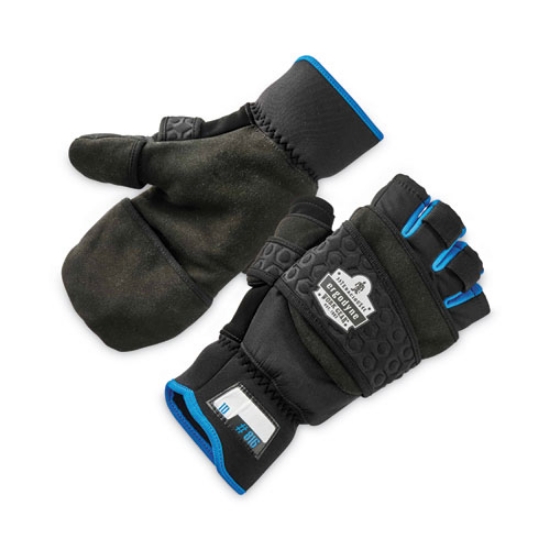 Picture of ProFlex 816 Thermal Flip-Top Gloves, Black, Large, Pair, Ships in 1-3 Business Days
