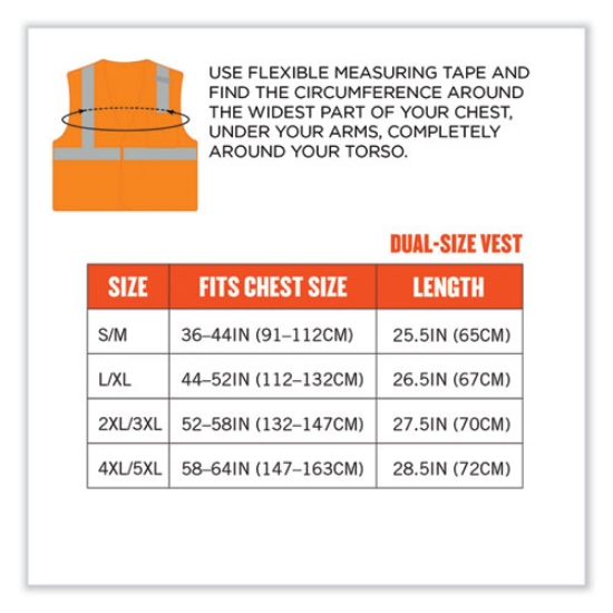 Picture of GloWear 8210HL Class 2 Economy Mesh Hook and Loop Vest, Polyester, X-Small, Orange , Ships in 1-3 Business Days