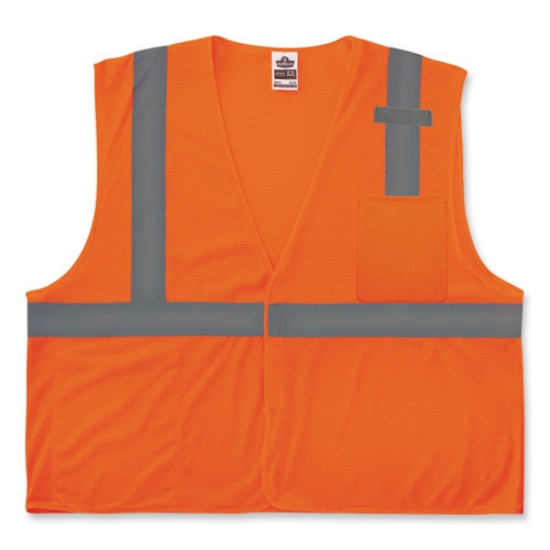 Picture of GloWear 8210HL Class 2 Economy Mesh Hook and Loop Vest, Polyester, Small/Medium, Orange, Ships in 1-3 Business Days