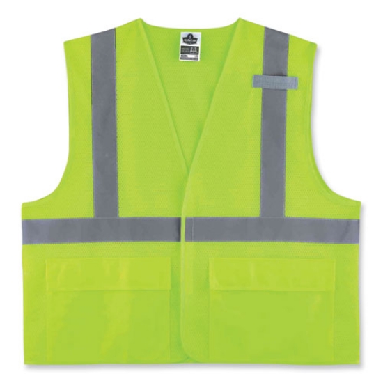 Picture of GloWear 8220HL Class 2 Standard Mesh Hook and Loop Vest, Polyester, Large/X-Large, Lime, Ships in 1-3 Business Days