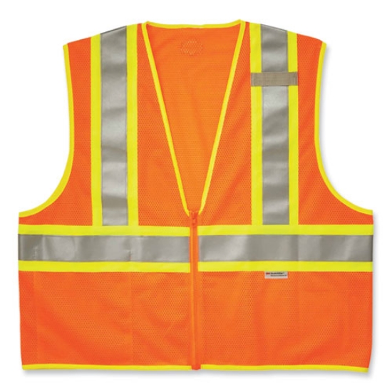 Picture of GloWear 8230Z Class 2 Two-Tone Mesh Zipper Vest, Polyester, 4X-Large/5X-Large, Orange, Ships in 1-3 Business Days