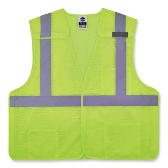 Picture of GloWear 8217BA Class 2 Breakaway Mesh Vest, Polyester, 2X-Large/3X-Large, Lime, Ships in 1-3 Business Days